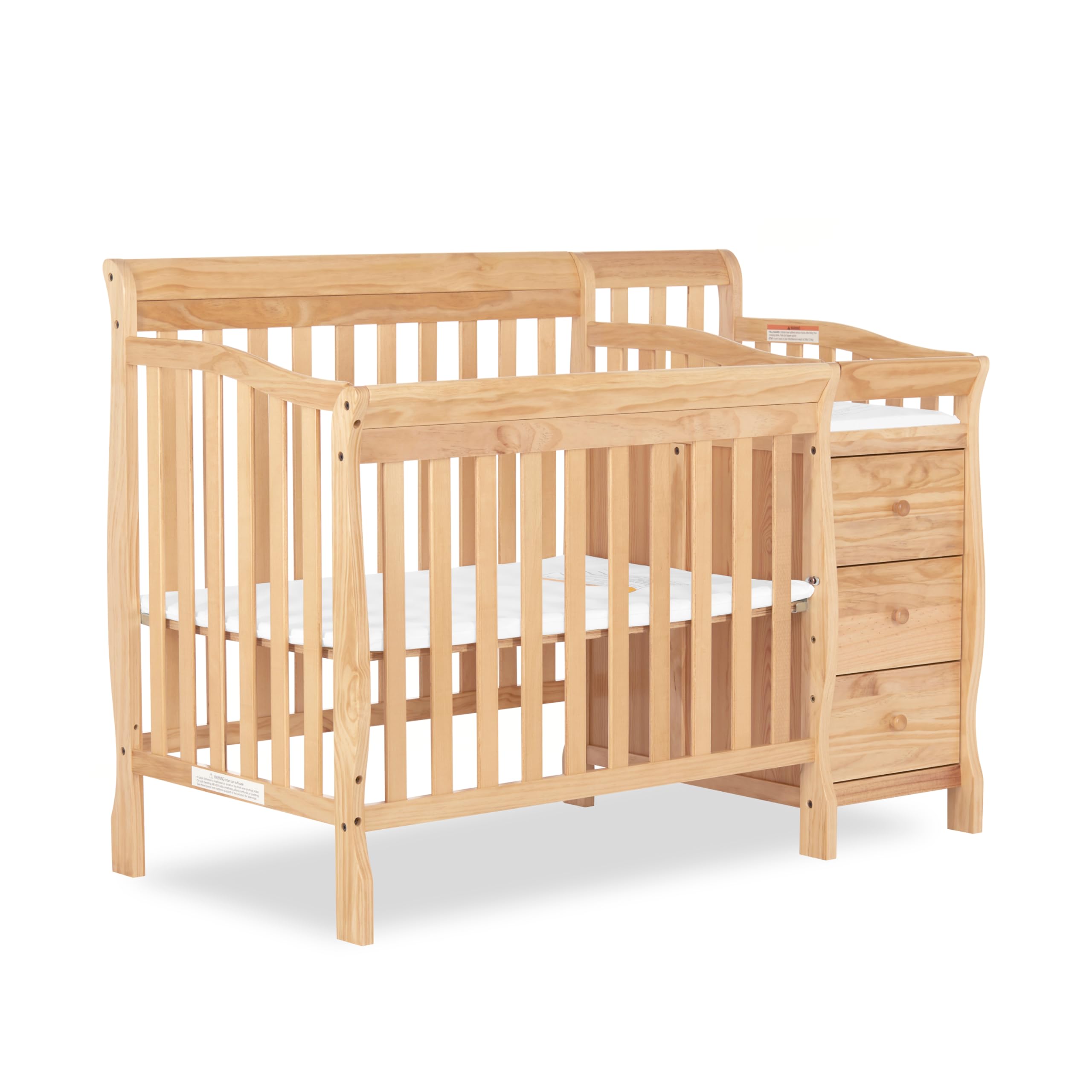Dream On Me Jayden 4-in-1 Mini Convertible Crib And Changer in Natural, Greenguard Gold Certified, Non-Toxic Finish, New Zealand