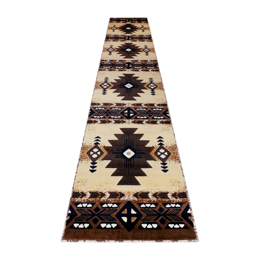 Flash Furniture Mohave Traditional Southwestern Style Area Rug - Rustic Brown Accent Rug - 3' X 16' - Olefin Fibers With Jute Backing
