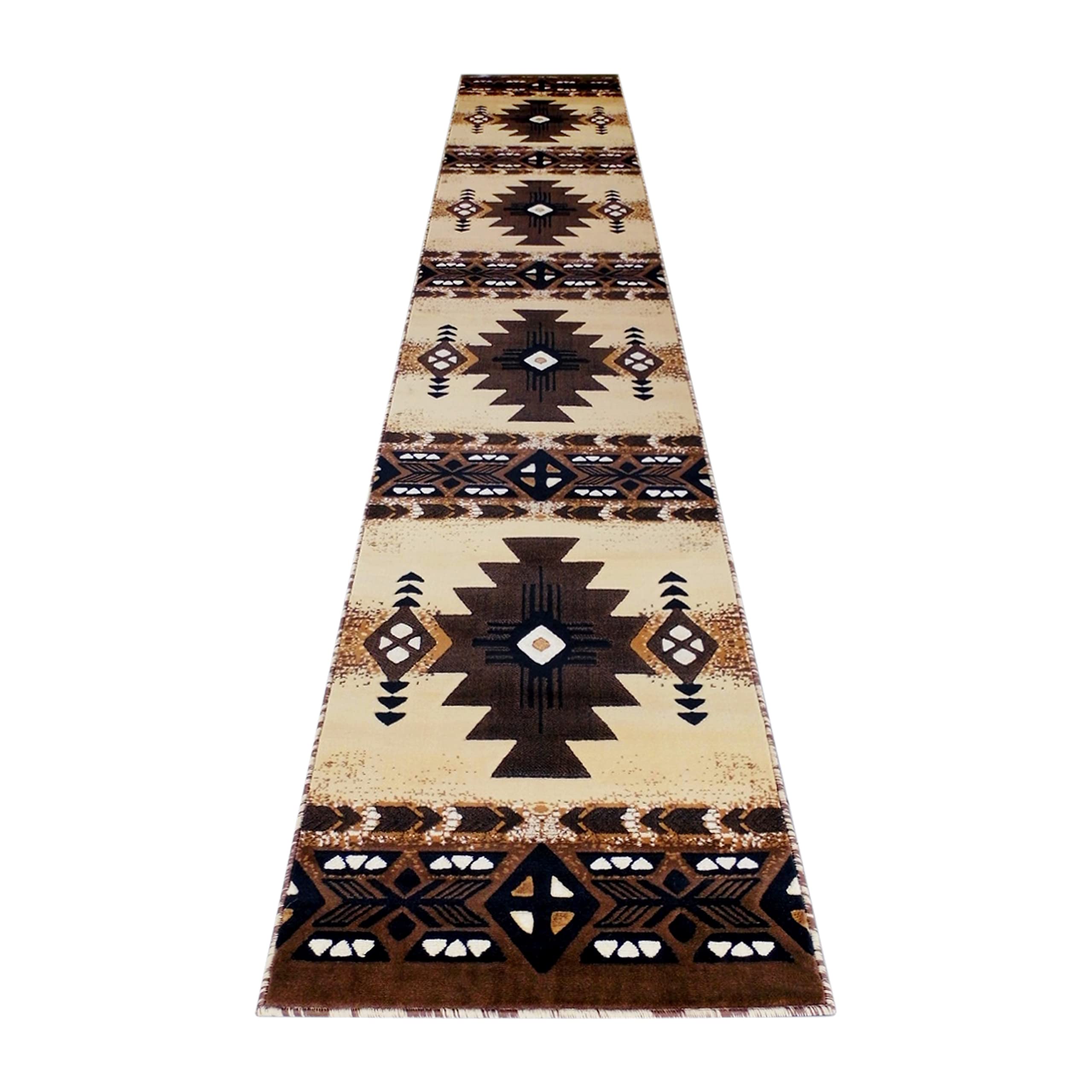 Flash Furniture Mohave Traditional Southwestern Style Area Rug - Rustic Brown Accent Rug - 3' X 16' - Olefin Fibers With Jute Backing