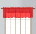 California Drapes 1PC Sheer Voile Window Treatment Valance for Kitchens, Bathrooms, Basements & More (Red, 55 X 14)