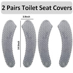 2Pairs Warm Toilet Seat Cover Mat Plush Thick Toilet Seat Padded Non Slip Soft Toilet Seat Cushion Washable Bathroom Warmer Stat