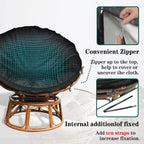 Iceberg Elf Papasan Cushion Cover Waterproof Only,(For 47In-55In Outdoor Indoor Papasan Chair Cushion Covers) Black, Zipper Desi