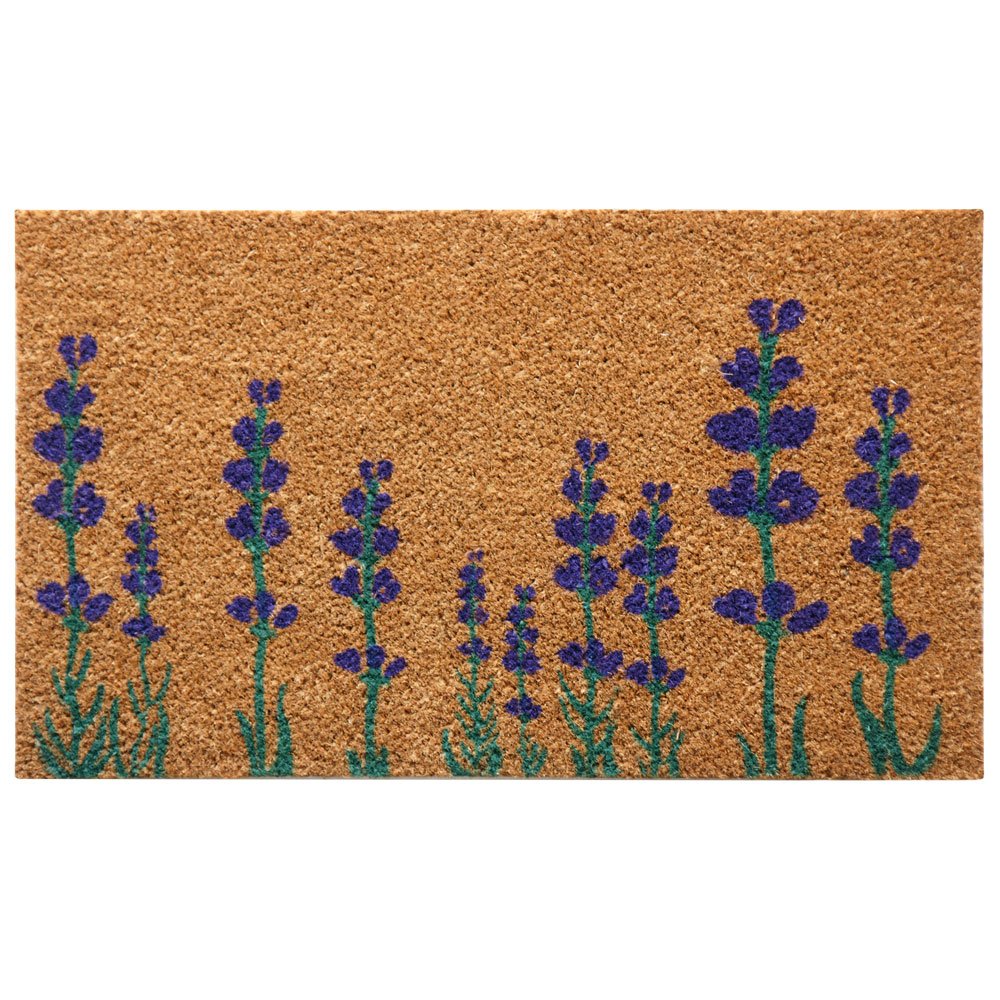 Rubber-Cal Purple English Lavender Flower Doormat, 18 x 30