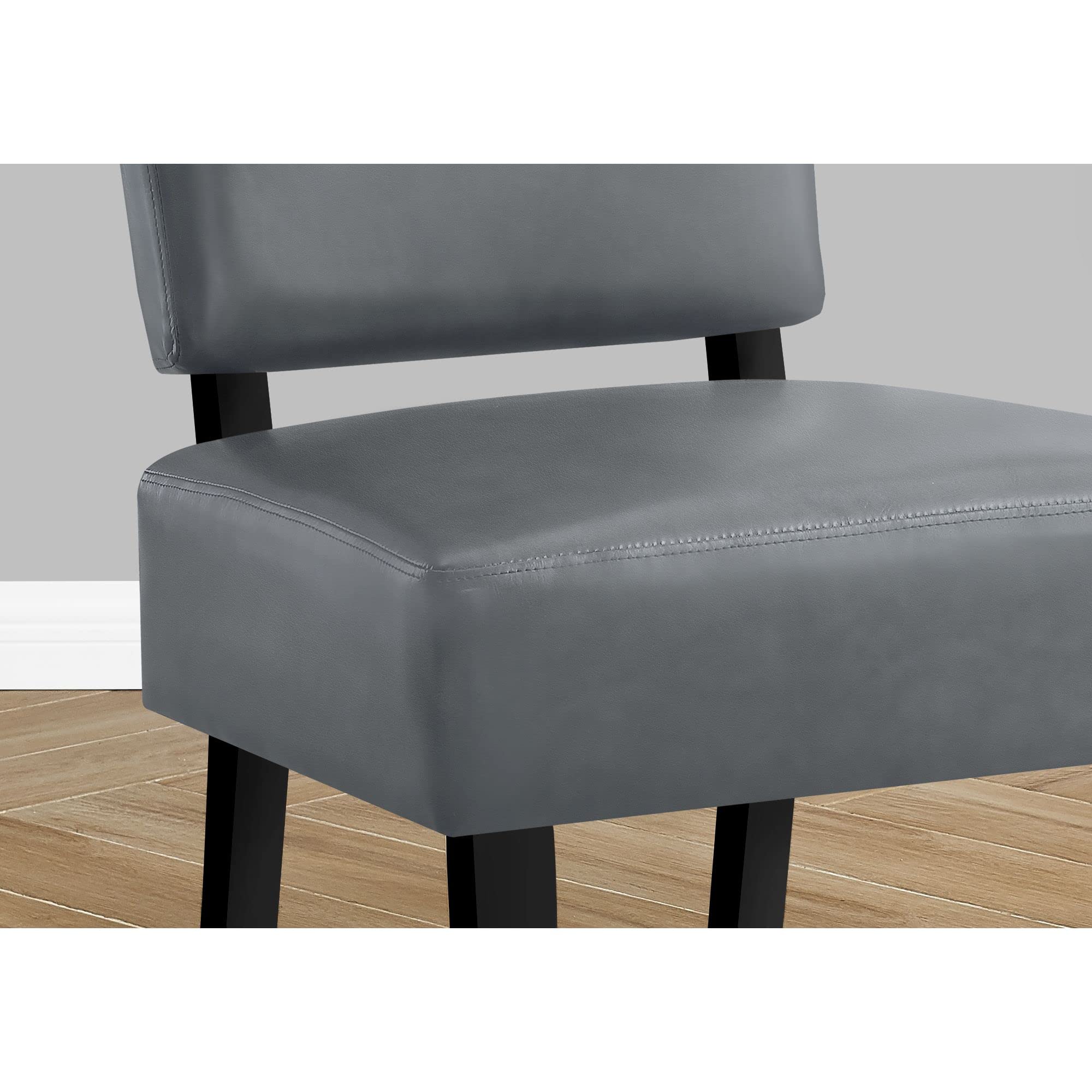 Monarch specialties Slipper Solid Wood Legs-for Living Room or Bedroom-Upholstered Armless Accent Chair, Grey