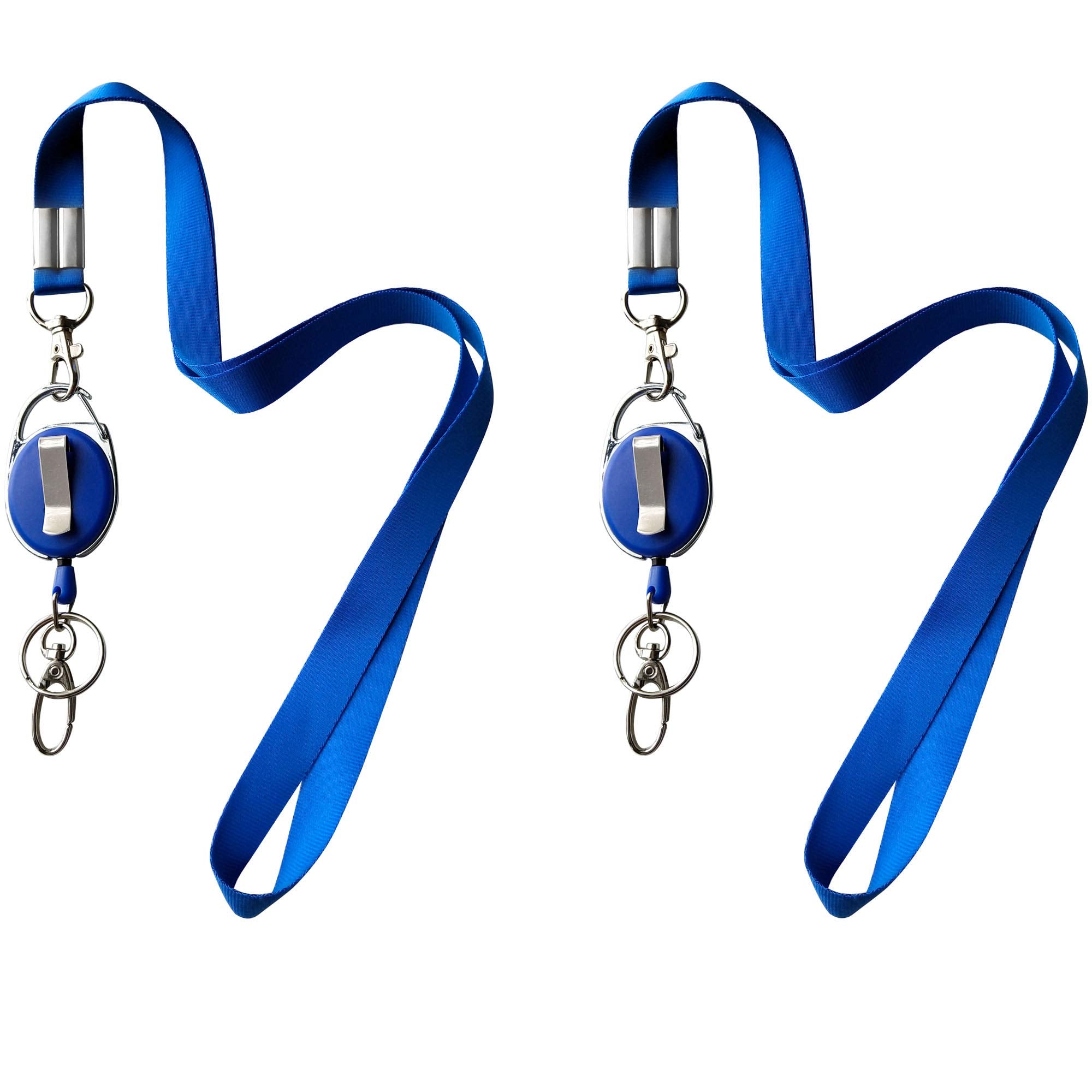 Retractable Badge Reel With Claw Clasp And Clip For Id Card Holders (Blue)