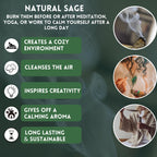 Floral White Sage Organic Smudge Sticks With Flowers 3 Pack For Cleansing Home, Meditation, Yoga, Healing And Smudging | Sustain