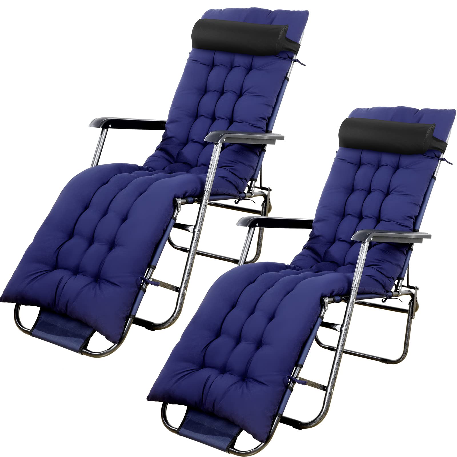 67 X 19 Inch Chaise Lounge Cushions Soft Lounge Chair Cushion Gravity Chair Cushion Sofa Lawn Furniture Cushion Pad With 6 Tie F