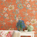 TaoGift Peel and Stick Vintage Floral Wallpaper Self Adhesive Non-Woven Flower Contact Paper Kitchen Bathroom Backsplash Wall Pa