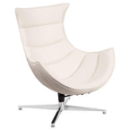 Flash Furniture Pasithea White LeatherSoft Swivel Cocoon Chair