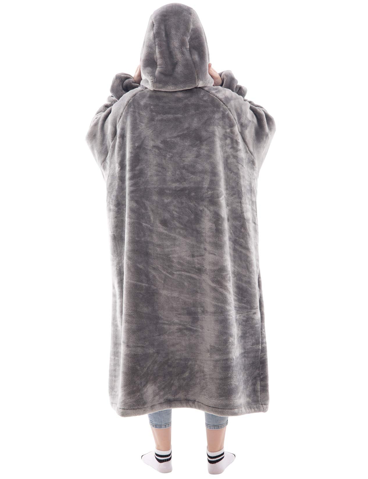 Waitu Wearable Blanket Sweatshirt For Women And Men, Super Warm And Cozy Giant Blanket Hoodie, Thick Flannel Blanket With Sleeve