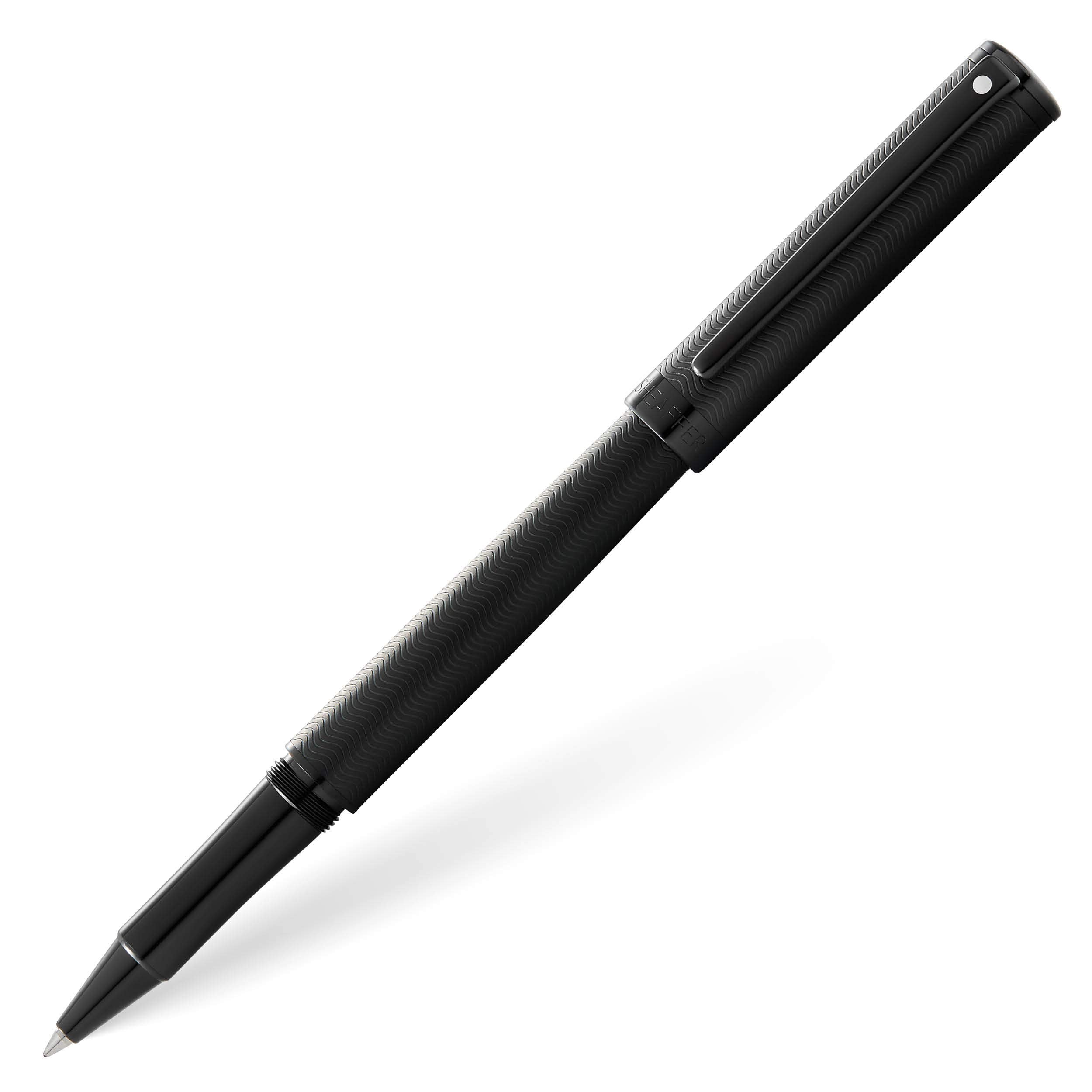 Sheaffer Intensity Engraved Matte Black Pvd W/Polished Black Appointments Rollerball Pen