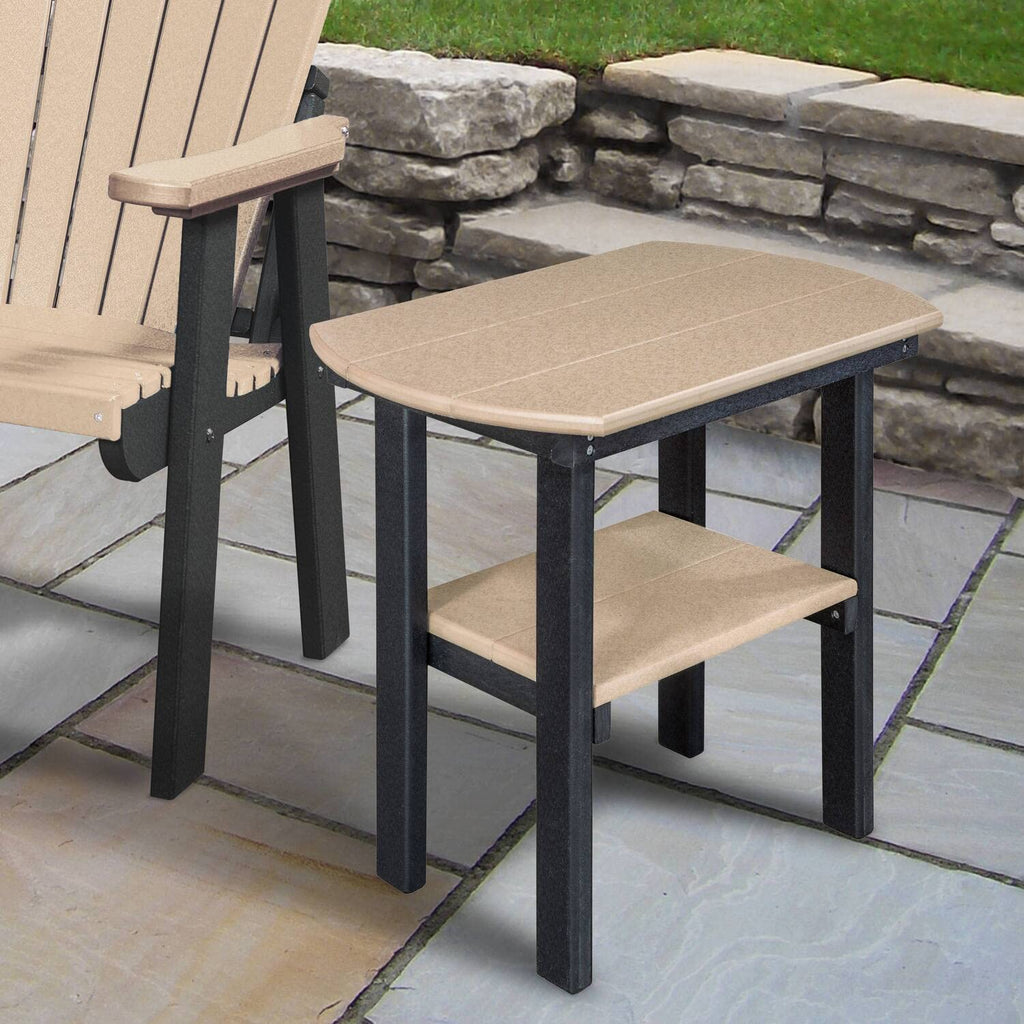 American Furniture Classics 525WWBK Oval End Table, Weatherwood and Black