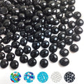 YISZM Glass Beads for Vases, 5lb Black Flat Glass Pebbles, 500 Pcs Glass Marbles Gemstone Aquarium Rocks Multiple Color Choices 