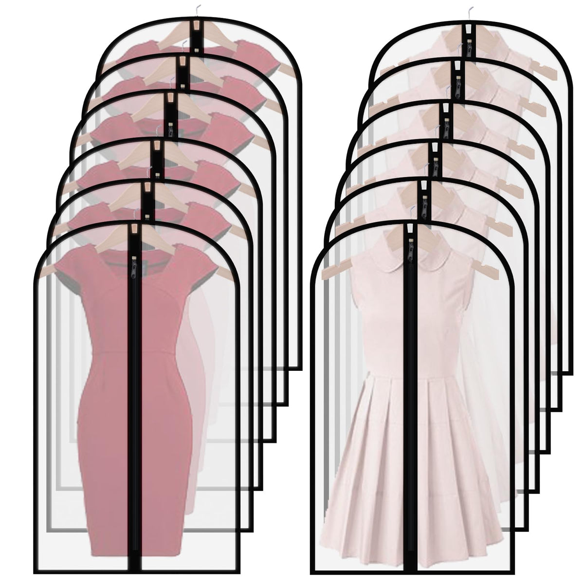 Homeminda Garment Bags for Hanging Clothes,48 Dust Proof Storage Bag