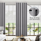 Koufall Light Grey 102 Inch Curtains For Living Room Bedroom Windows,Insulated Thermal Blackout Curtain Panels Set,Pale Gray