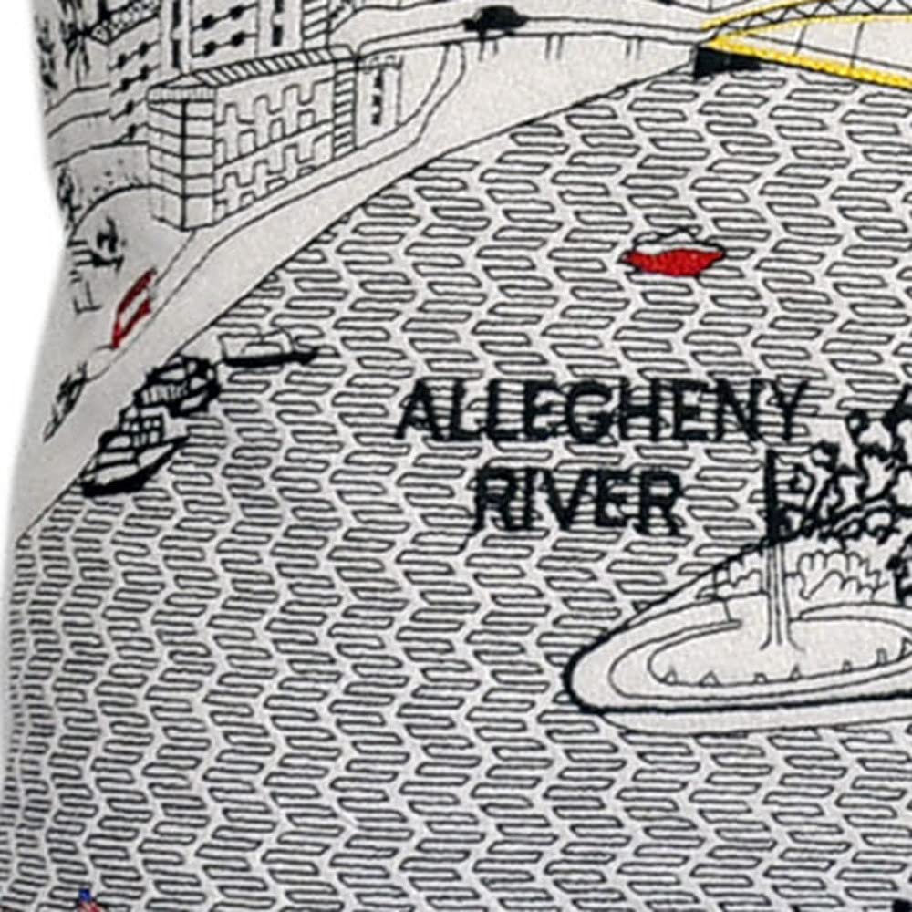 HomeRoots Cream 24' White Pittsburgh Daylight Skyline Lumbar Decorative Pillow
