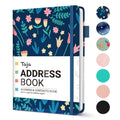 Taja Address Book With Alphabetical Tabs,Hardcover Address Book Large Print For Record Contacts, Small Address Book To Store All