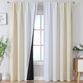Estelar Textiler Grey And White Blackout Curtains 96 Inches Long, Room Darkening Rod Pocket Ombre Curtains For Bedroom, Thermal