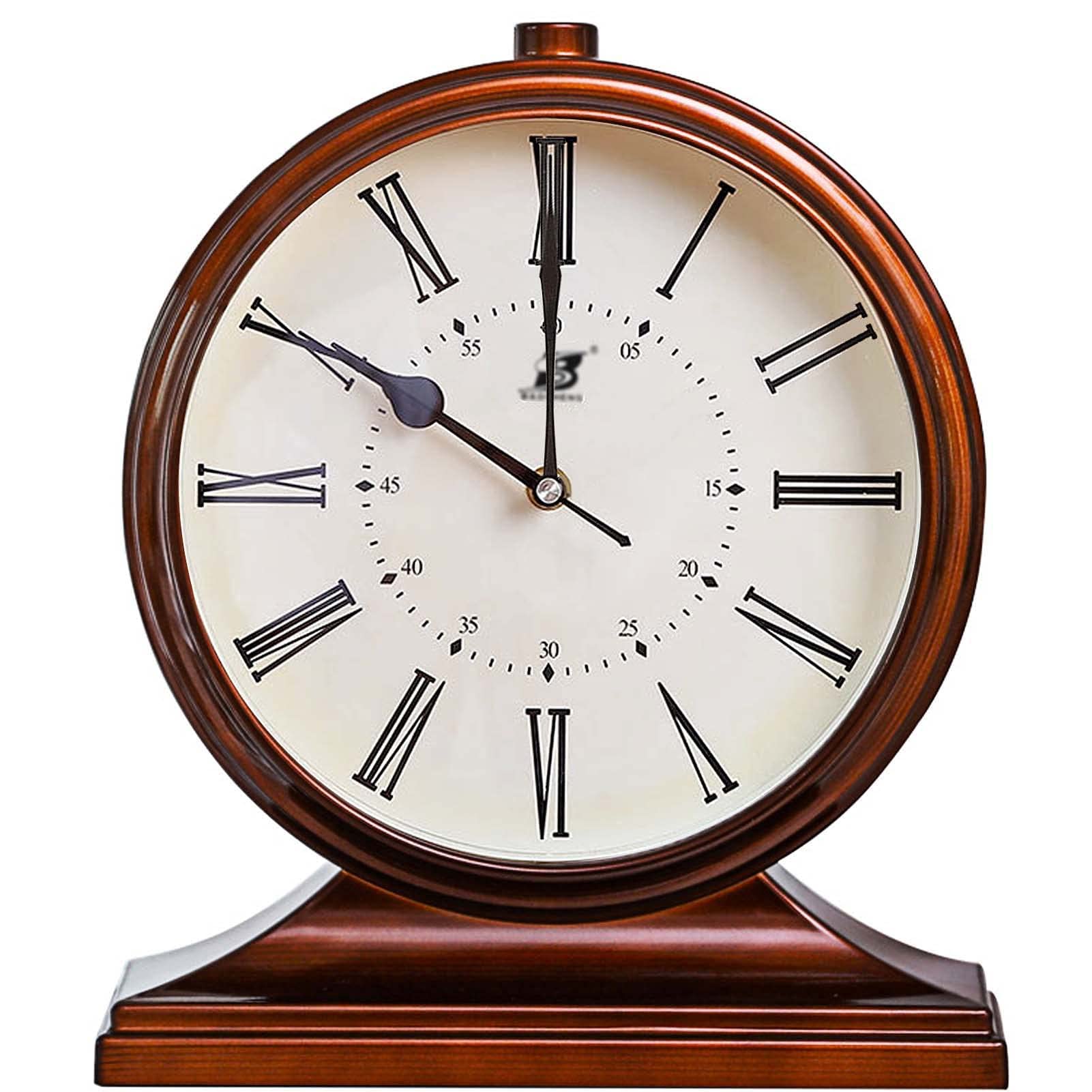 Igtazy Vintage Mantle Clock for Table Decor,Modern Desk Clock Battery Operated for Living Room,Bedroom,Office,Fireplace Mantel,S