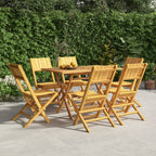 vidaXL Folding Patio Chairs Set of 6, Solid Wood Teak, Perfect for Garden and Outdoor Spaces, Scandinavian Style, Water-Resistant, Brown