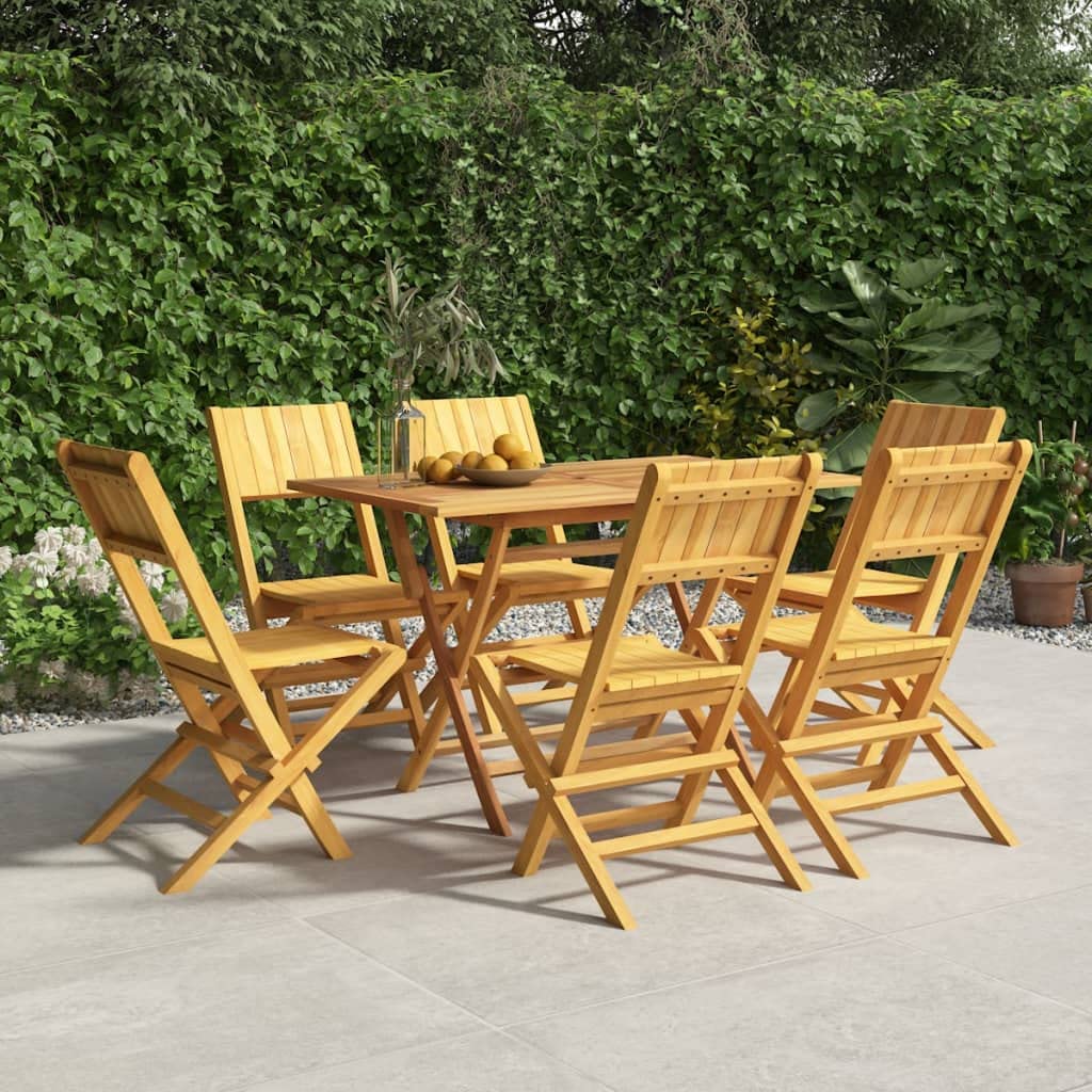 vidaXL Folding Patio Chairs Set of 6, Solid Wood Teak, Perfect for Garden and Outdoor Spaces, Scandinavian Style, Water-Resistant, Brown