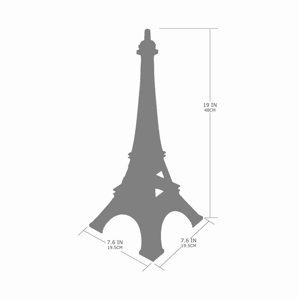 Allgala 19 Inch 48Cm Eiffel Tower Statue Decor Alloy Metal-White (Ef19-86191)
