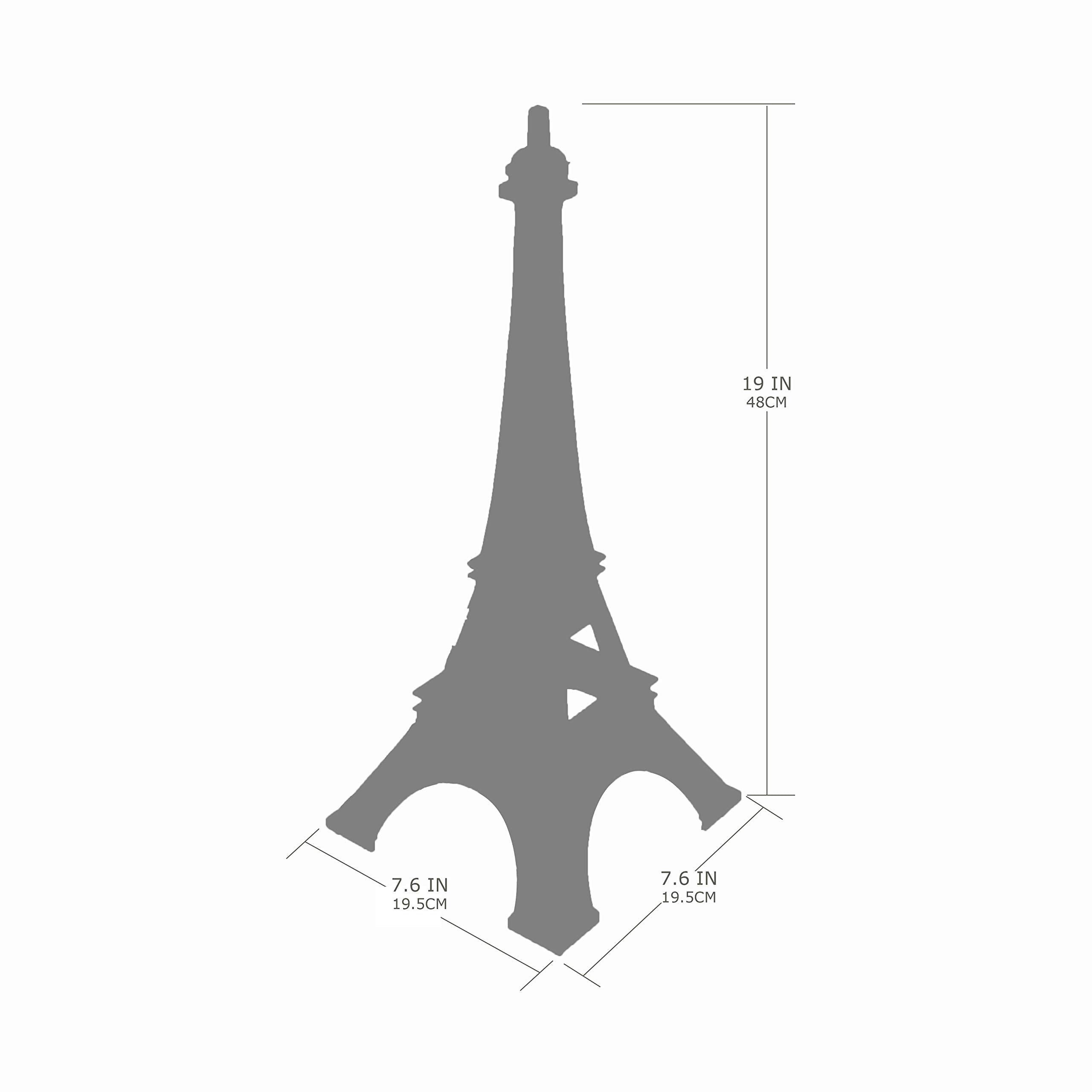 Allgala 19 Inch 48Cm Eiffel Tower Statue Decor Alloy Metal-White (Ef19-86191)