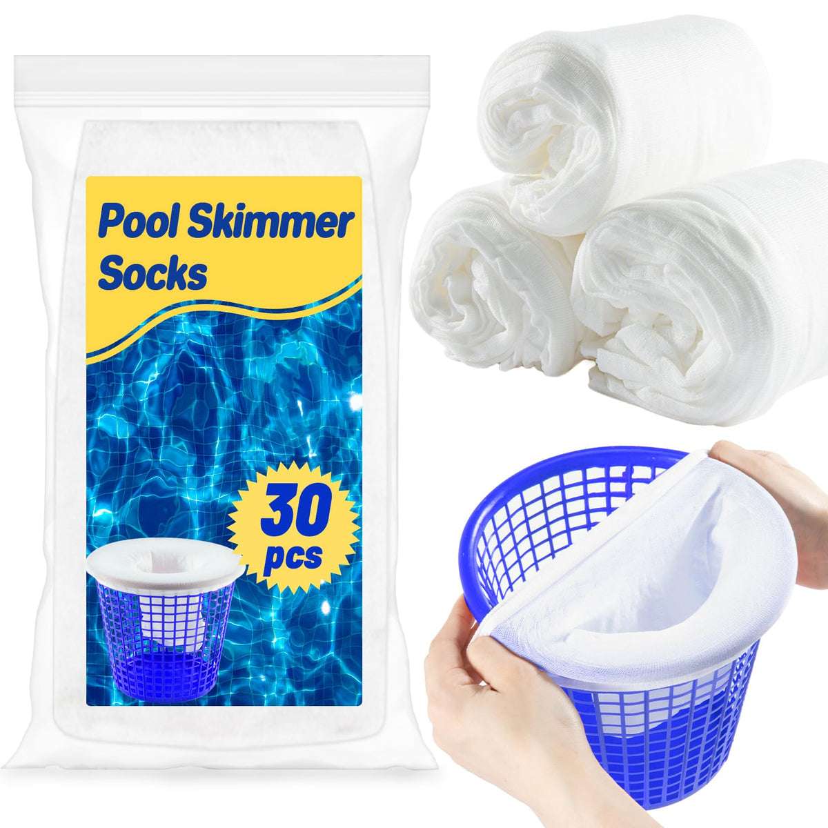 Sukh Pool Skimmer Socks Filte - 30Pcs Pool Socks Skimmer Filter Socks Pool Skimmer Basket Sock Pool Filter Socks Pool Cleaning F