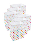 Clean Cubes 13 Gallon Disposable Trash Cans (6-Pack). Reusable Garbage and Recycling Bins for Parties, Events, and More (Polka D
