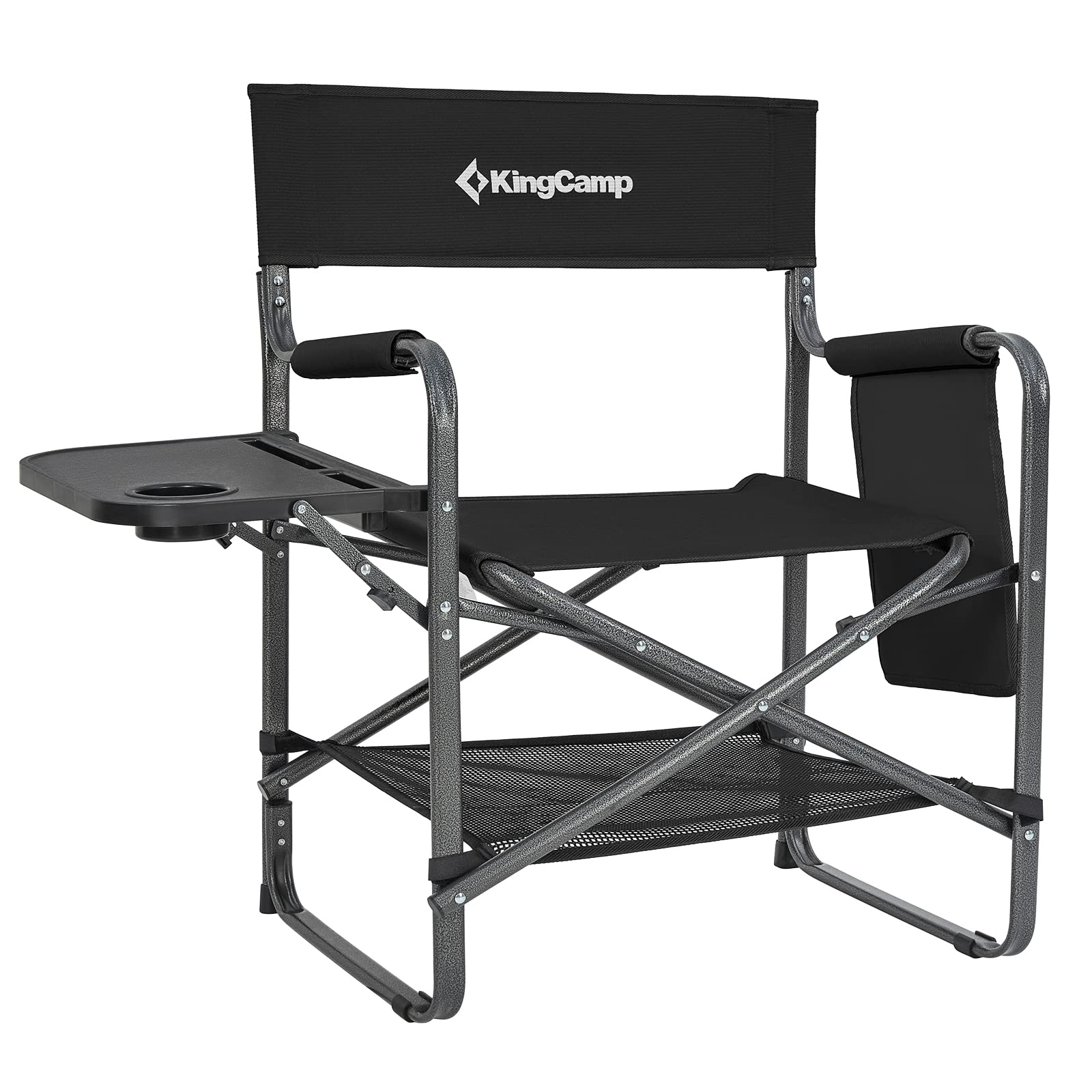 KingCamp Directors Chair with Side Table Folding Camping Chairs for Adults with Storage Pockets Camping Directors Chairs for Out