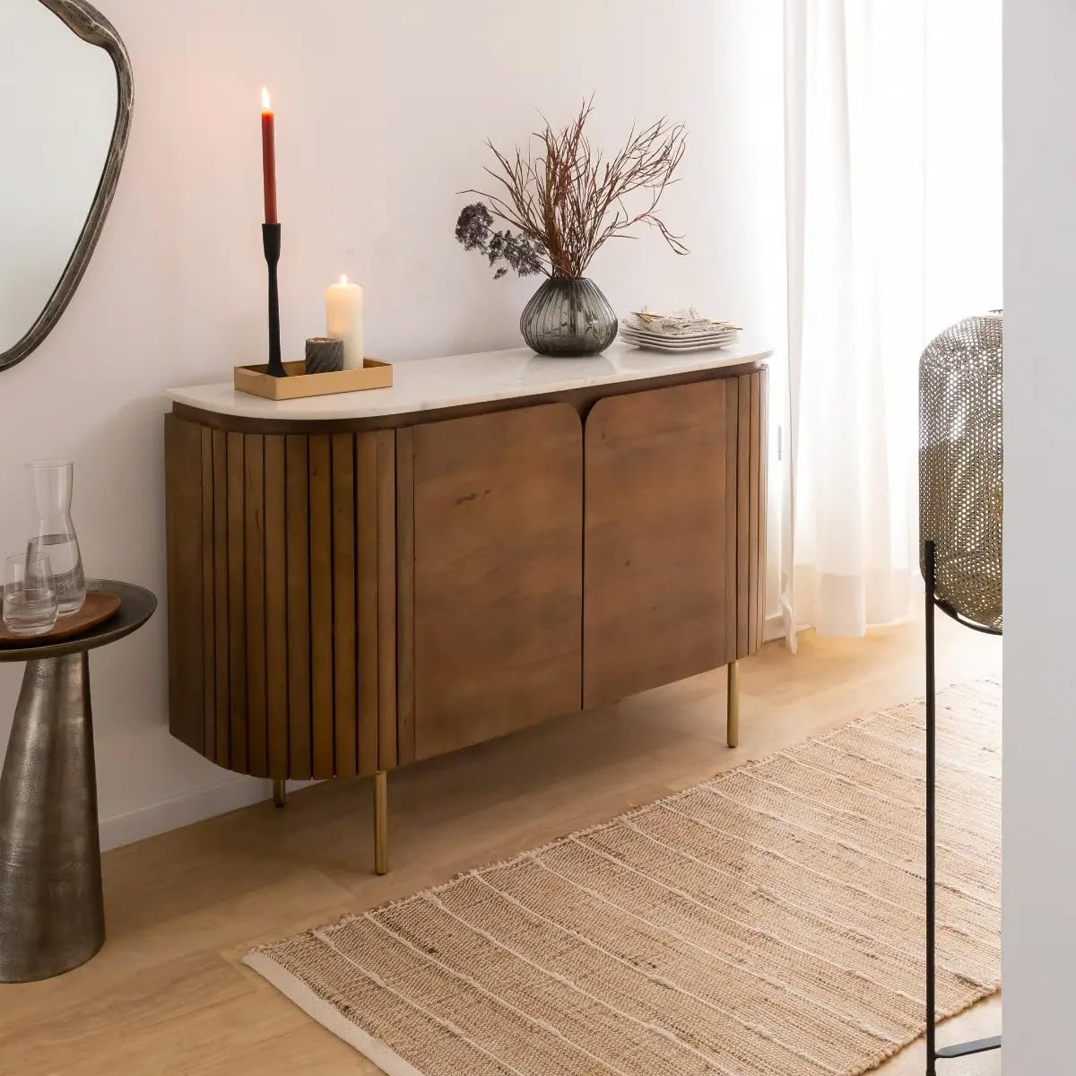 The Attic Carlston Sideboard, Multipurpose Cabinet For Kitchen And Living Room Storage, Classy Sideboard, Solid Mango Wood, Prov