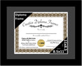 Creative Picture Frames 8.5x11 Classic Black Diploma Frame with Black Mat Glass Easel and Installed Wall Hangers | Frame Holds 1
