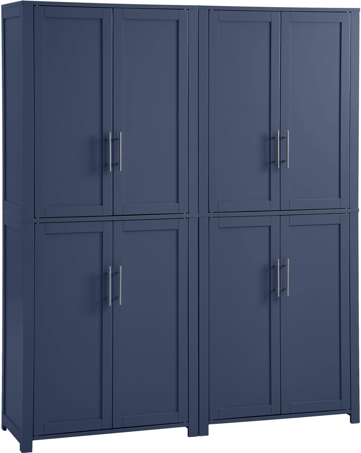 Crosley Furniture Savannah 2-Piece Pantry Storage Cabinet Set with Shelves, Kitchen, Dining, or Laundry Room, Navy