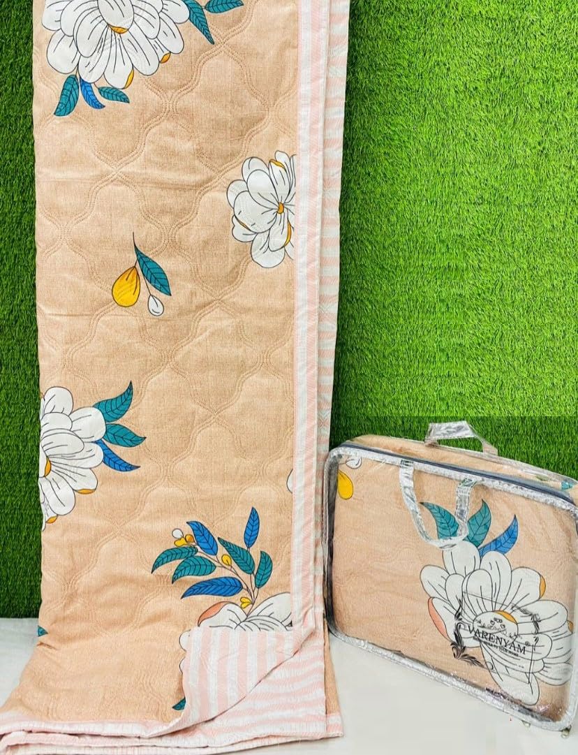 Cool Dealzz 220 Gsm Soft Microfibre Reversible Comforter Blanket For Winter/Quilt/Duvets (Design8, Single Bed)