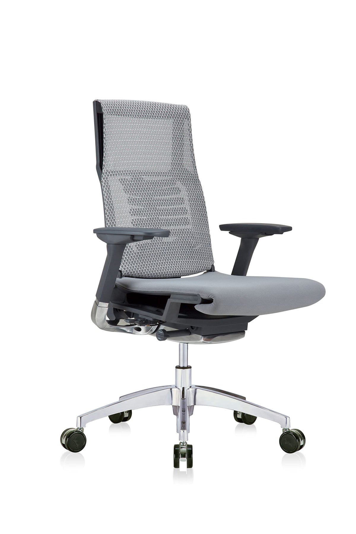 Powerfit Exec Chair Grey Fabric Seat/Mesh Back-Charcoal Frame