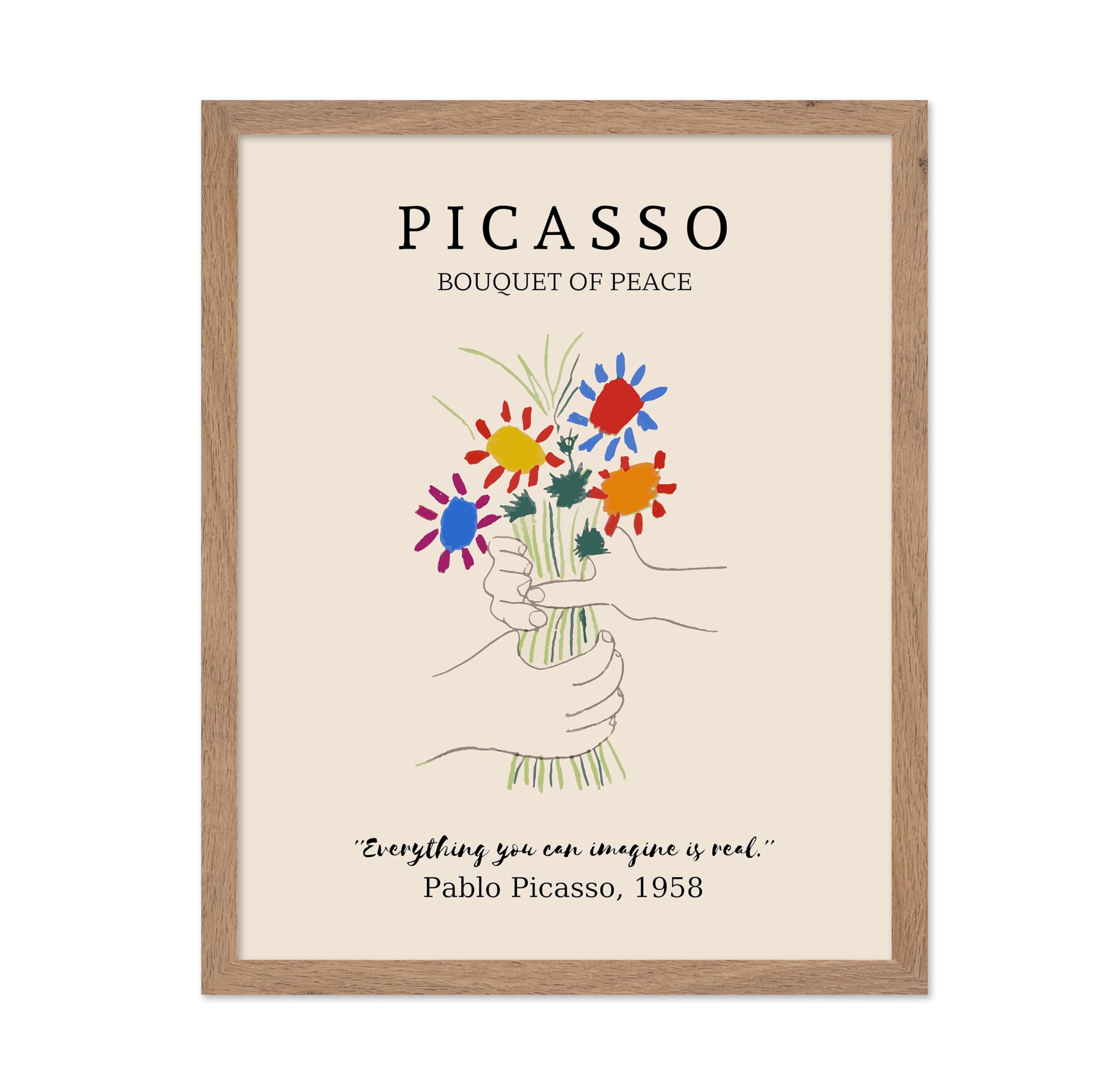 Poster Master Vintage Picasso Poster - Retro Minimalist Print - Gift for Artist, Housewarming - Bouquet Of Peace, Flower, Aesthe