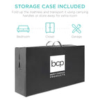 Best Choice Products 4In Portable Full-Size Mattress, Folding Mattress Topper For Camping, Guest, Toddler, Foam Plush W/Carry Case - Midnight Blue