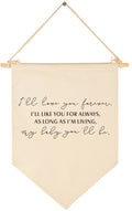 Ill Love You Forever-Sign Above Crib-Flag Wall Decor Gifts for Baby Boys Girls Kids-Canvas Hanging Pennant Banner Wall Decor Gi