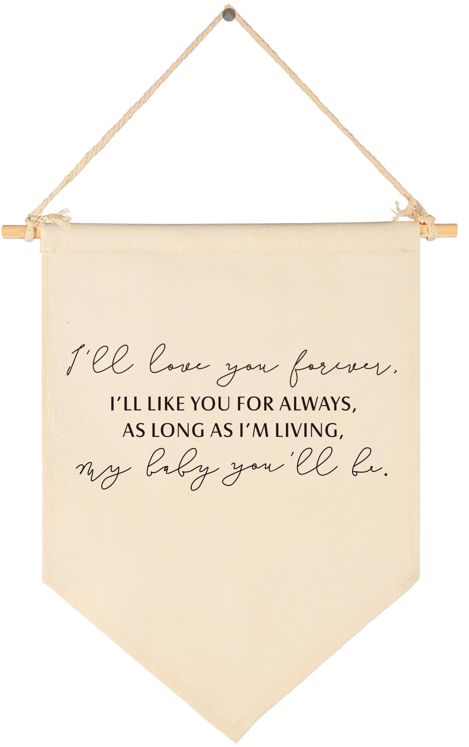Ill Love You Forever-Sign Above Crib-Flag Wall Decor Gifts for Baby Boys Girls Kids-Canvas Hanging Pennant Banner Wall Decor Gi