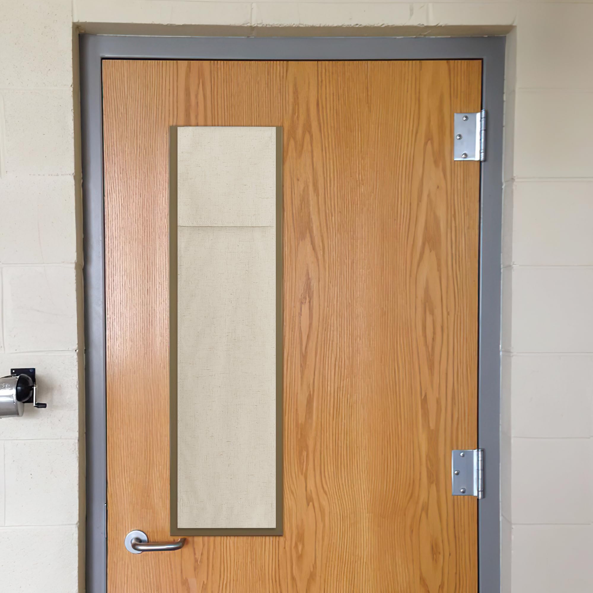 Nicetown Classroom Door Curtain, 100% Light Block, Multi-Use, No Noise, Thermal Insulated Linen Door Curtains, Tie Up Roller Shade, Window Blind, Office, Apartment (10Wx30L, Natural, 1 Panel)
