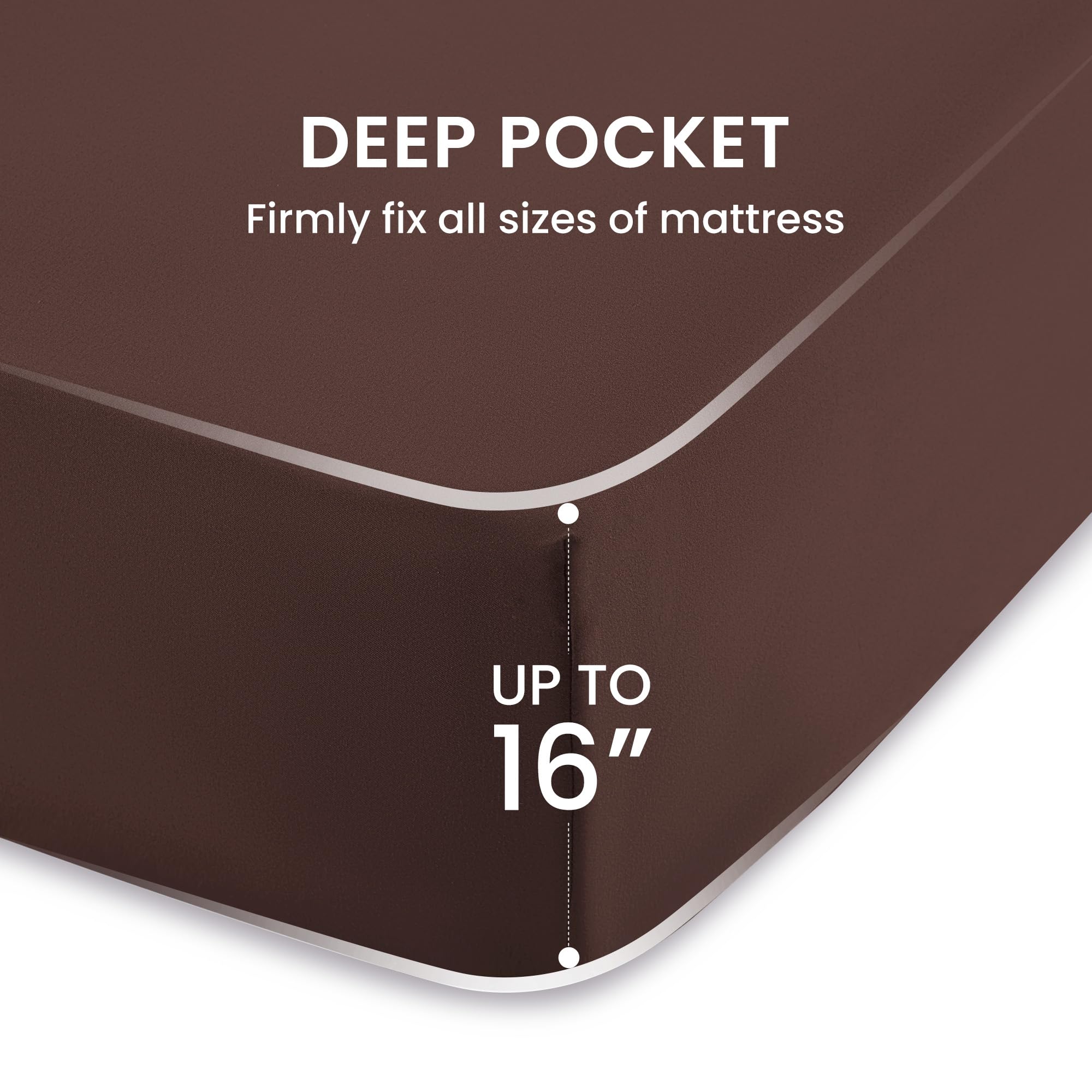 Sleep Zone Nanotex Super Soft Cooling Twin Bed Sheets Set For Kids 3 Piece - Easy Care Fitted Flat Sheet & Pillowcase Sets - Wrinkle Free, Fade Resistant, Deep Pocket 16' (Brown, Twin)