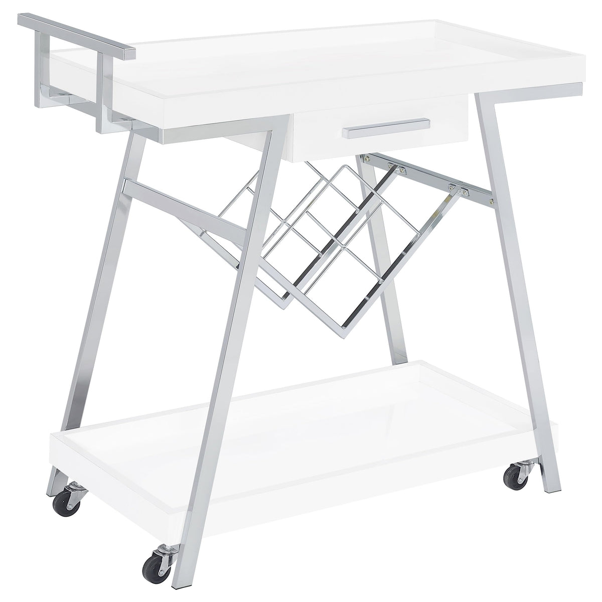 Coaster Kinney Bar Cart, White High Gloss