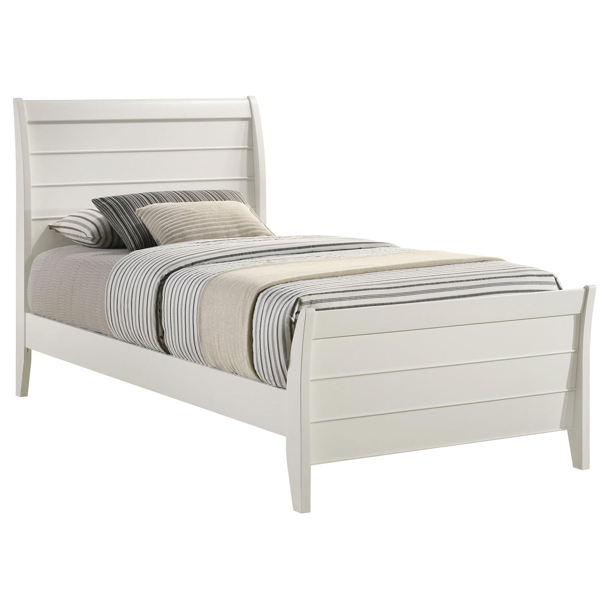 Coaster Home Furnishings Selena Twin Sleigh Platform Bed White