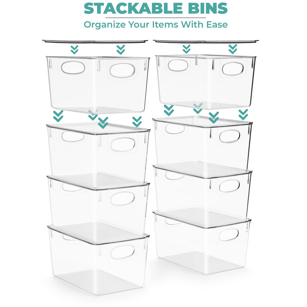 Sorbus Large Clear Plastic Storage Bins With Lids, Clear Stackable Storage Bins, Clear Toy Storage Bins, Clothes, Medicine, Make