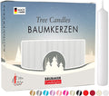 BRUBAKER Tree Candles - Pack of 20 - White - 3 x  Inches (9.5 x 1.27cm) - Made in Europe - Pyramids, Carousels & Chimes
