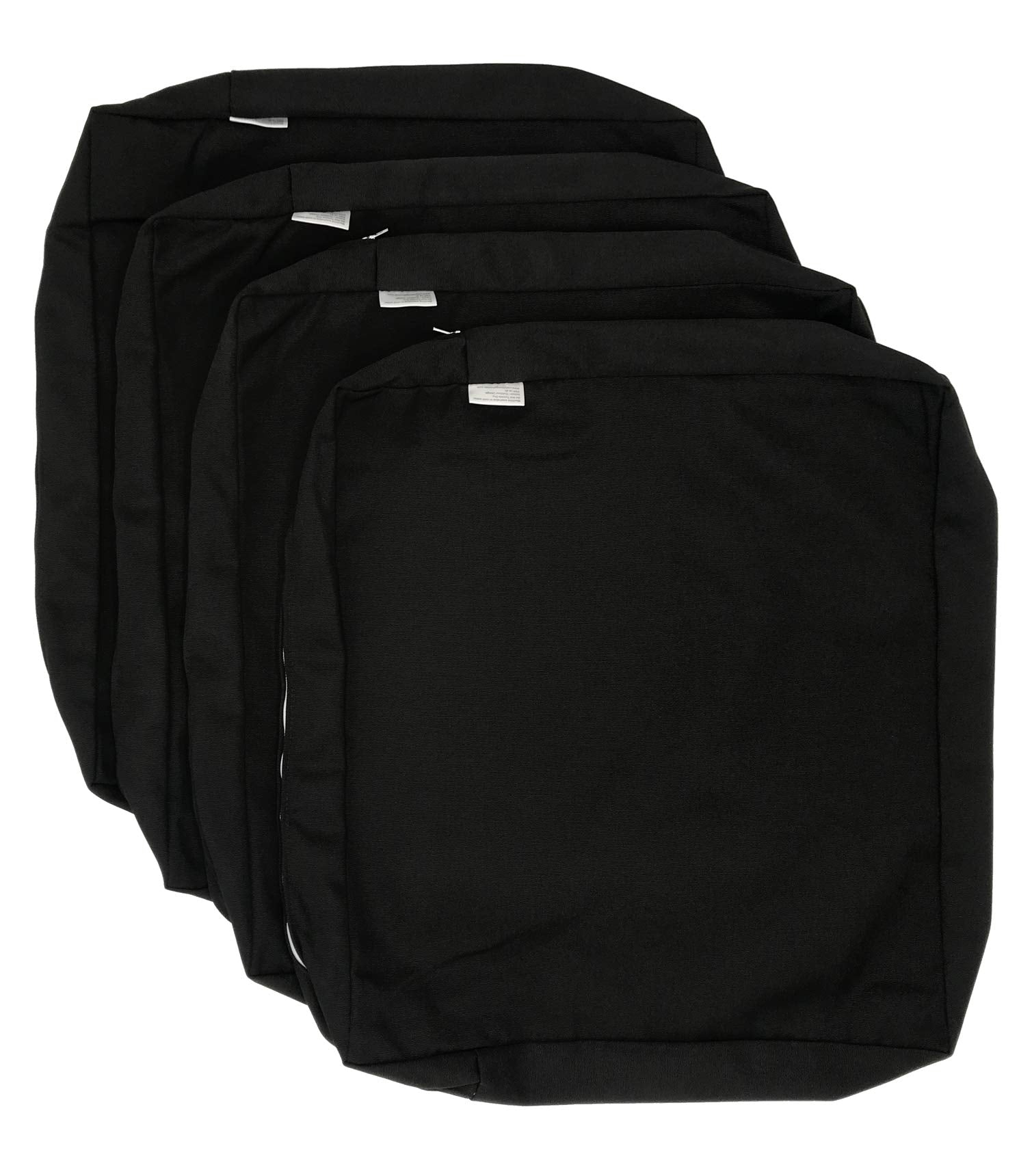 Cozylounge Indoor Outdoor Water Repellent High Uv Resistant Patio Chair Cushion Cover (24'X24'X4' (4 Covers), Just Black)
