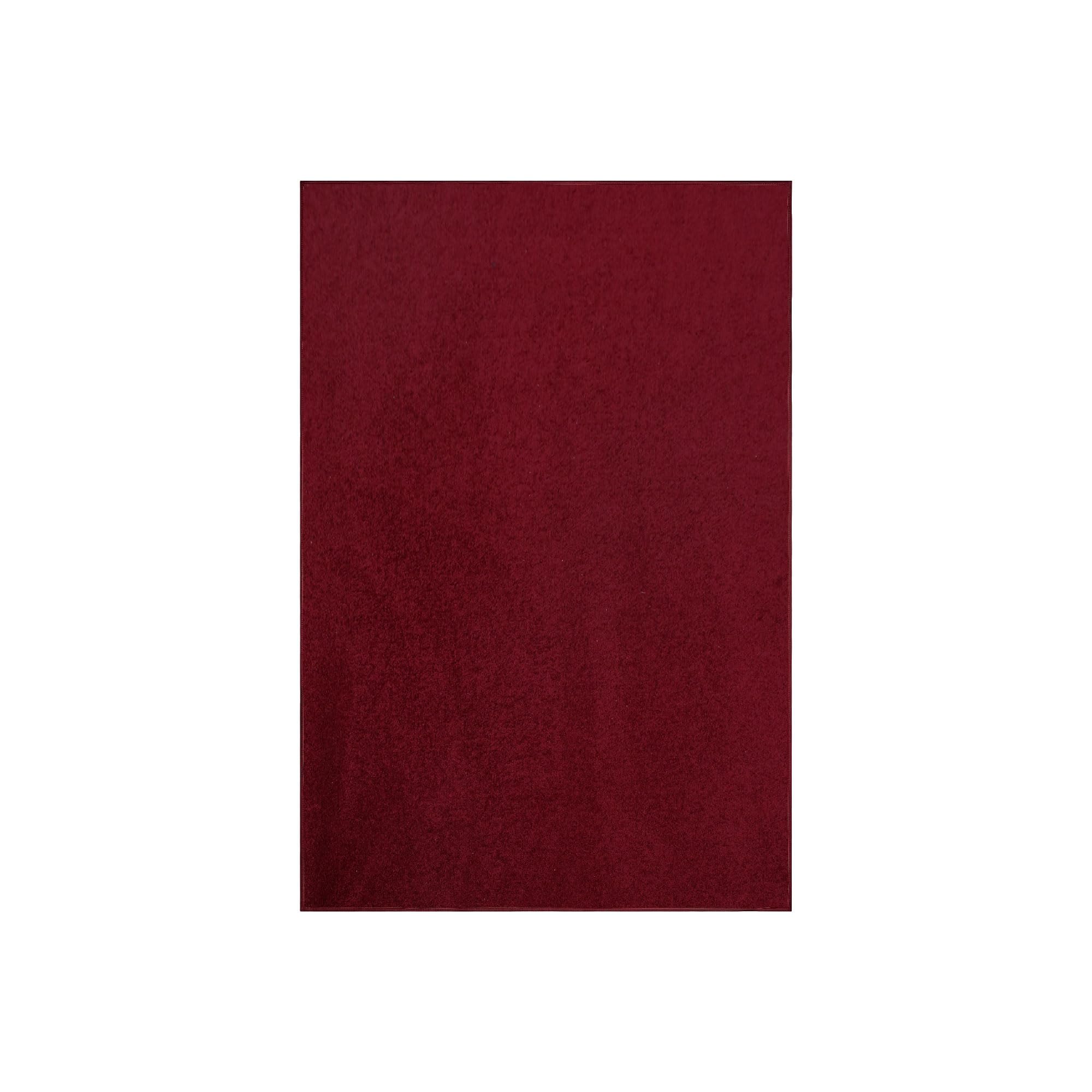 Pet Friendly Solid Color Area Rugs Burgundy - 8' x 10' Rectangle, Indoor, Stain Resistant, Perfect for Living Room, Bedroom, Din