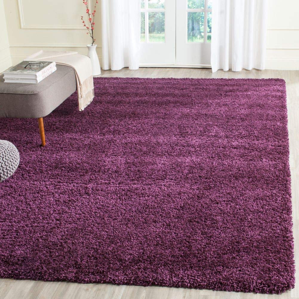 Safavieh California Shag Collection Area Rug - 9'6' X 13', Purple, Non-Shedding & Easy Care, 2-Inch Thick Ideal For High Traffic Areas In Living Room, Bedroom (Sg151-7373)
