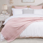 Phf 100% Cotton Waffle Weave Blanket Twin Size, Lightweight Washed Cotton Blanket For Spring & Summer - 66'X90' Aesthetic Soft