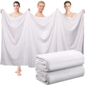 Mixweer 2 Pcs Oversized Bath Towel, 40 x 80 Inch, White